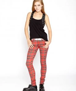 Trippnyc.com T-BACK JEAN RED PLAID