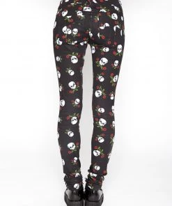 Trippnyc.com Women T-BACK JEAN SKULL AND ROSES