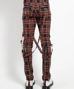 Trippnyc.com CLASSIC SLIM LEG BONDAGE PANT BLACK PLAID