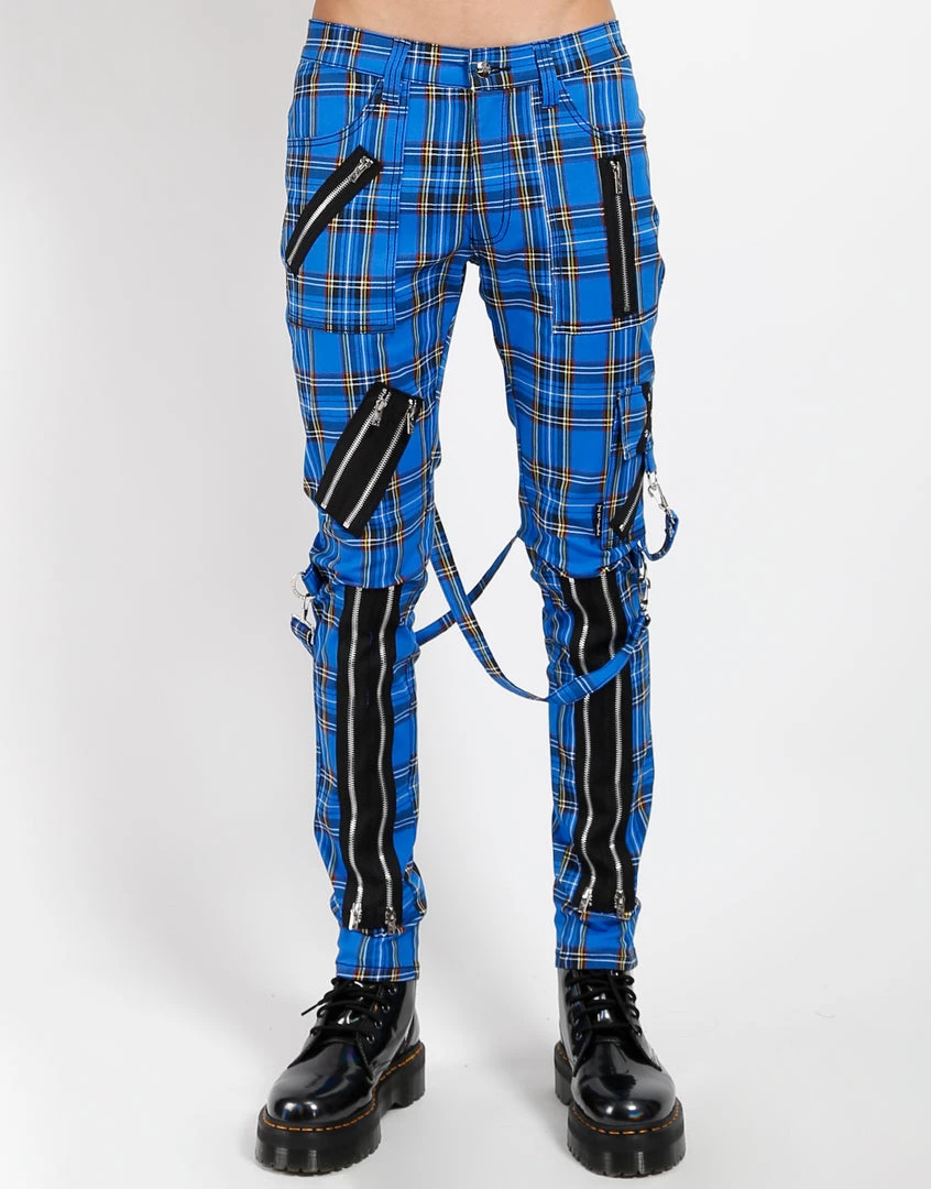 Trippnyc.com CLASSIC SLIM LEG BONDAGE PANT BLUE PLAID 5 Trippnyc.com CLASSIC SLIM LEG BONDAGE PANT BLUE PLAID