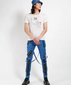 Trippnyc.com CLASSIC SLIM LEG BONDAGE PANT BLUE PLAID 13 Trippnyc.com CLASSIC SLIM LEG BONDAGE PANT BLUE PLAID
