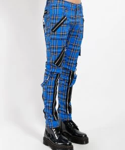 Trippnyc.com CLASSIC SLIM LEG BONDAGE PANT BLUE PLAID 14 Trippnyc.com CLASSIC SLIM LEG BONDAGE PANT BLUE PLAID
