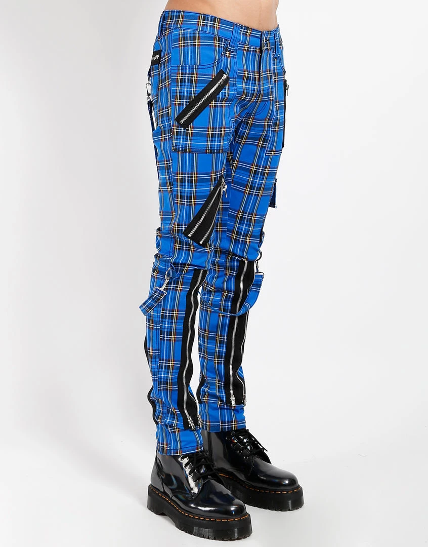 Trippnyc.com CLASSIC SLIM LEG BONDAGE PANT BLUE PLAID 7 Trippnyc.com CLASSIC SLIM LEG BONDAGE PANT BLUE PLAID