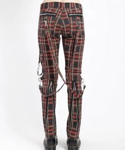 Trippnyc.com CLASSIC SLIM LEG BONDAGE PANT BLACK PLAID