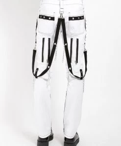 Trippnyc.com STUDDED BONDAGE PANT WHITE Women