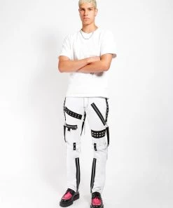 Trippnyc.com STUDDED BONDAGE PANT WHITE Women