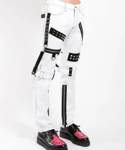 Trippnyc.com STUDDED BONDAGE PANT WHITE Women
