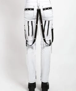 Trippnyc.com STUDDED BONDAGE PANT WHITE Women