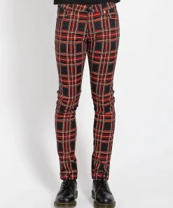 Trippnyc.com Men ROCKER JEAN BLACK PLAID