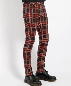 Trippnyc.com Men ROCKER JEAN BLACK PLAID