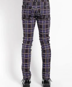 Trippnyc.com ROCKER JEAN PURPLE PLAID