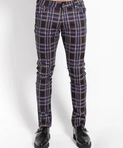 Trippnyc.com ROCKER JEAN PURPLE PLAID