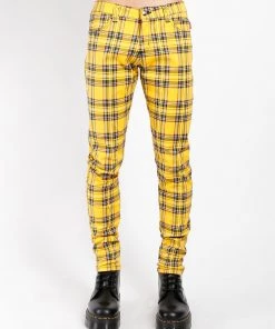 Trippnyc.com ROCKER JEAN YELLOW TARTAN Men