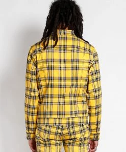 Trippnyc.com YELLOW PLAID TRUCKER JACKET