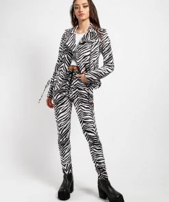 Trippnyc.com WILD CHILD MOTO ZEBRA Women