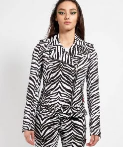 Trippnyc.com WILD CHILD MOTO ZEBRA Women