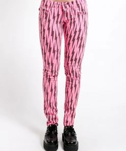 Trippnyc.com NEON PINK BOLT SKINNY Women