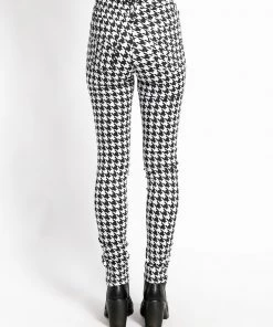 Trippnyc.com Women HOUNDSTOOTH HIGH WAIST T-BACK JEAN