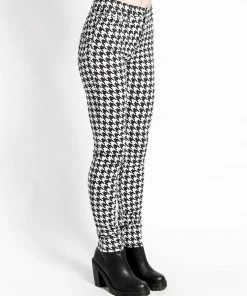 Trippnyc.com Women HOUNDSTOOTH HIGH WAIST T-BACK JEAN