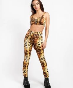 Trippnyc.com HIGH WAIST T-BACK JEAN TIGER