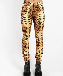 Trippnyc.com HIGH WAIST T-BACK JEAN TIGER