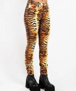 Trippnyc.com HIGH WAIST T-BACK JEAN TIGER