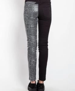 Trippnyc.com SPLIT SHINE JEAN SILVER Women