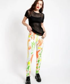 Trippnyc.com Women WHITE PAINT SPLATTER SKINNY