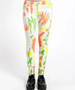 Trippnyc.com Women WHITE PAINT SPLATTER SKINNY