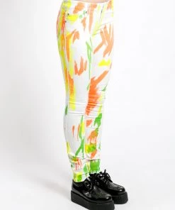 Trippnyc.com Women WHITE PAINT SPLATTER SKINNY