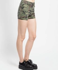 Trippnyc.com HIGH WAIST CAMO STUD SHORT