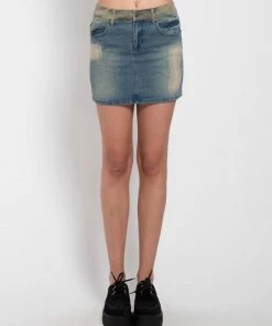 Trippnyc.com CAMO FRONT TO BACK SPLIT SKIRT