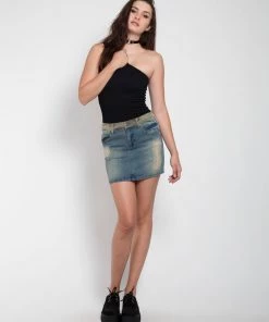 Trippnyc.com CAMO FRONT TO BACK SPLIT SKIRT