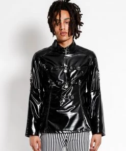 Trippnyc.com VINYL BONDAGE LOCK JACKET Women