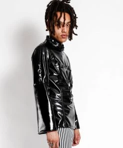 Trippnyc.com VINYL BONDAGE LOCK JACKET Women