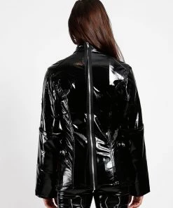 Trippnyc.com VINYL BONDAGE LOCK JACKET Women