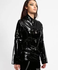 Trippnyc.com VINYL BONDAGE LOCK JACKET Women