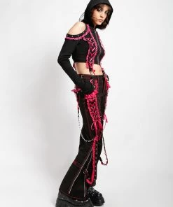 Trippnyc.com LOLITA CROP HOODY PINK