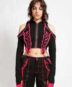 Trippnyc.com LOLITA CROP HOODY PINK