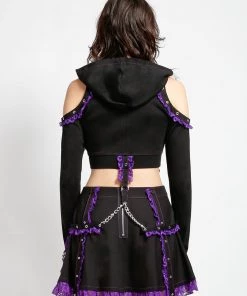 Trippnyc.com LOLITA CROP HOODY PURPLE Women
