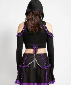 Trippnyc.com LOLITA CROP HOODY PURPLE Women