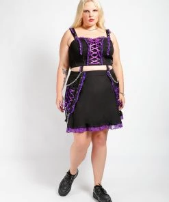 Trippnyc.com CURVE LOLITA SUSPENDER SKIRT PURPLE