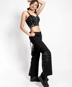 Trippnyc.com GROMMET AND CHAIN CROP TOP