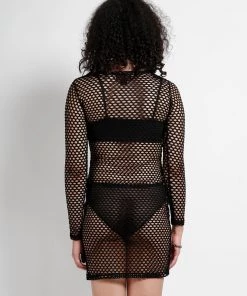 Trippnyc.com Women MARY Q MESH LONG SLEEVE DRESS