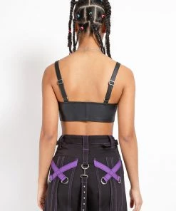 Trippnyc.com BUCKLE CROP HALTER Women