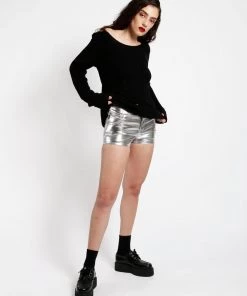 Trippnyc.com METALLIC BOOTY SHORT Women